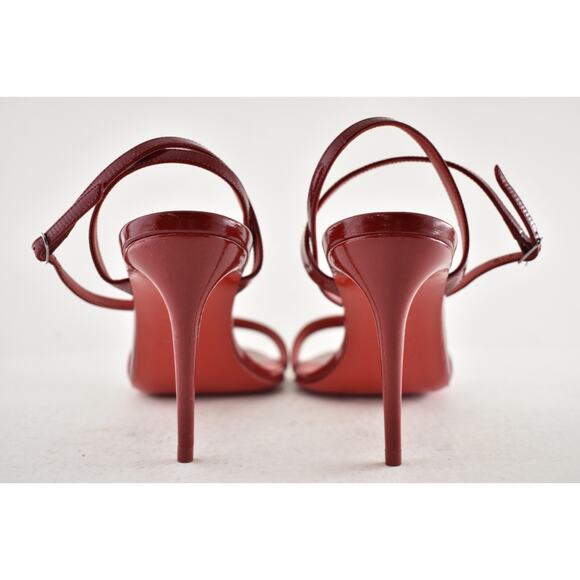 Christian Louboutin Loubigirl 85 Loubi Red Pat Ankle Strap Sandal Heel Pump 40 - Picture 10 of 11